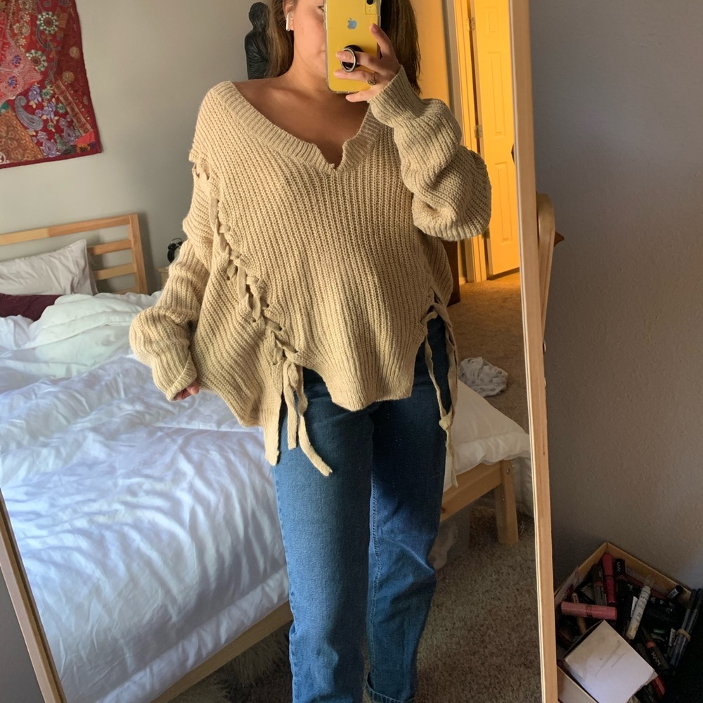 Tan pull over sweater